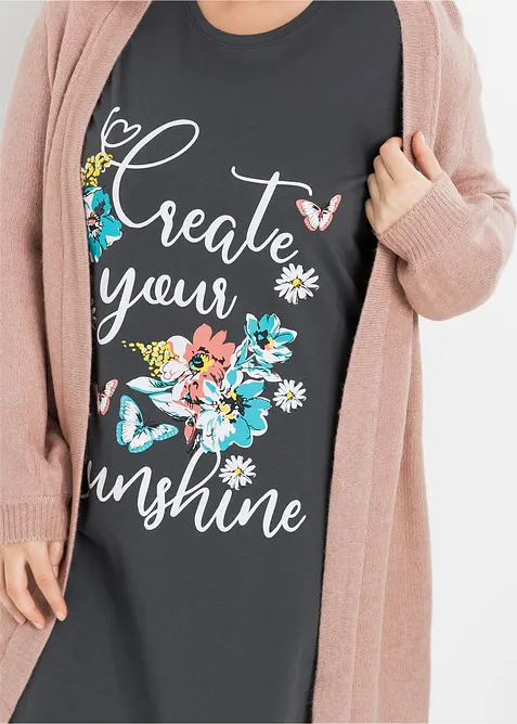 Kort nachthemd (set van 2) van biologisch katoen, bonprix