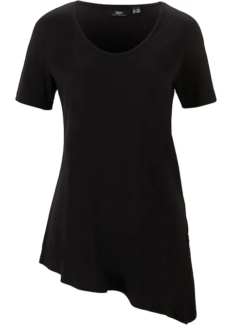 Asymmetrisch longshirt in een katoen-viscosemix, bonprix