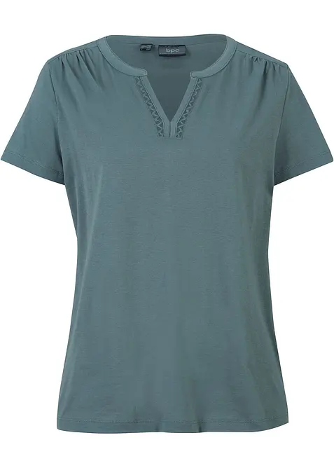 Shirt met decoratieve halslijn, bonprix