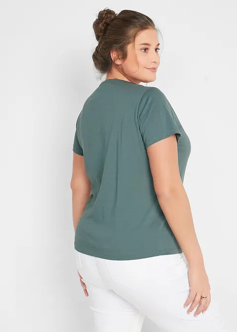 Shirt met decoratieve halslijn, bonprix