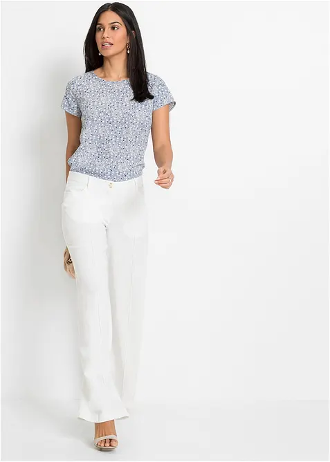 Palazzo broek in een luchtige linnenmix, bonprix