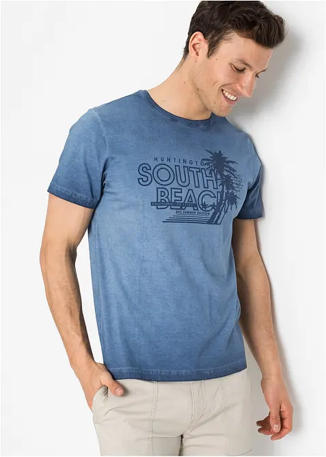 T-shirt in washed out look van biologisch katoen, bonprix