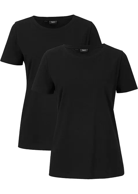 T-shirt van puur katoen (set van 2), bonprix