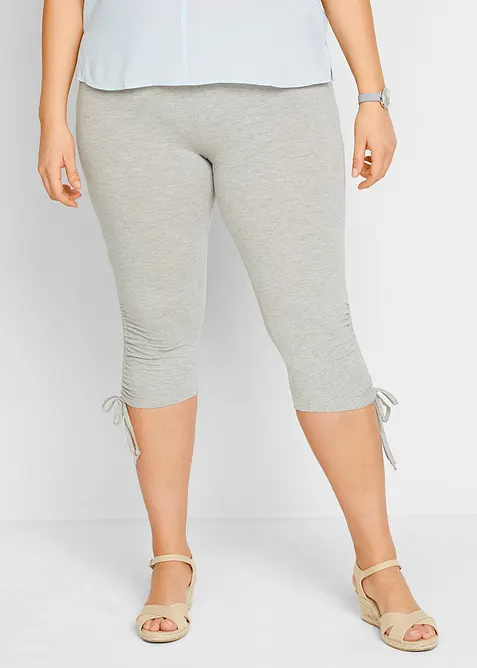 Capri legging met plooitjes (set van 2), bonprix