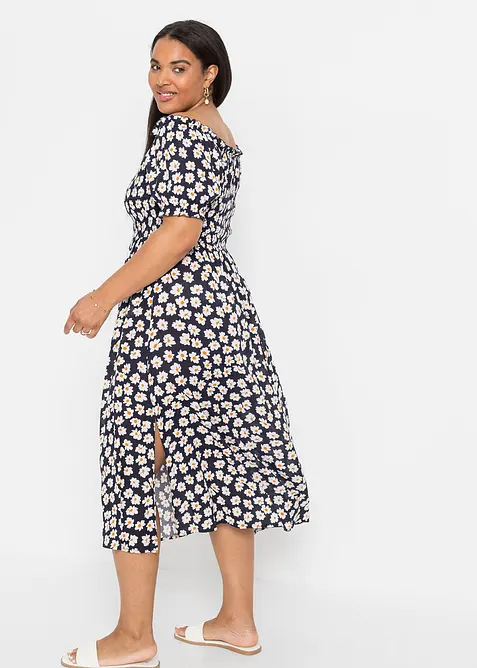 Gedessineerde midijurk van viscose, bonprix