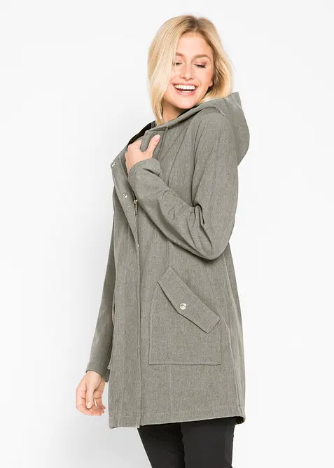 Softshell parka met capuchon, bonprix