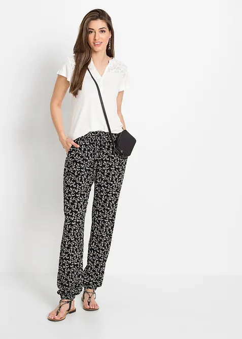 Henley shirt in een viscosemix, bonprix