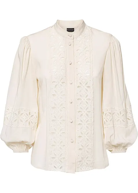 Blouse met kant van een soepele viscosemix, bonprix