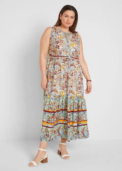 Geweven maxi jurk met print, bonprix