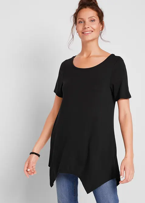 Puntig toelopend longshirt, korte mouw, bonprix