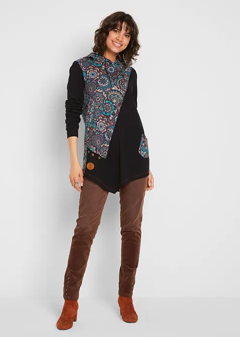 Puntig toelopend shirt van puur katoen, bonprix