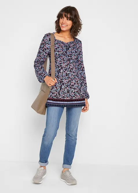 Shirt tuniek met bloemenmotief, bonprix