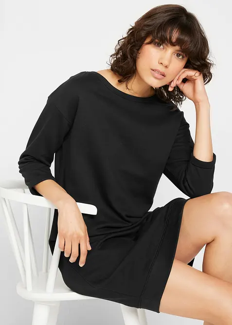 Sweatjurk, 3/4 mouwen, binnenkant zacht geruwd, bonprix