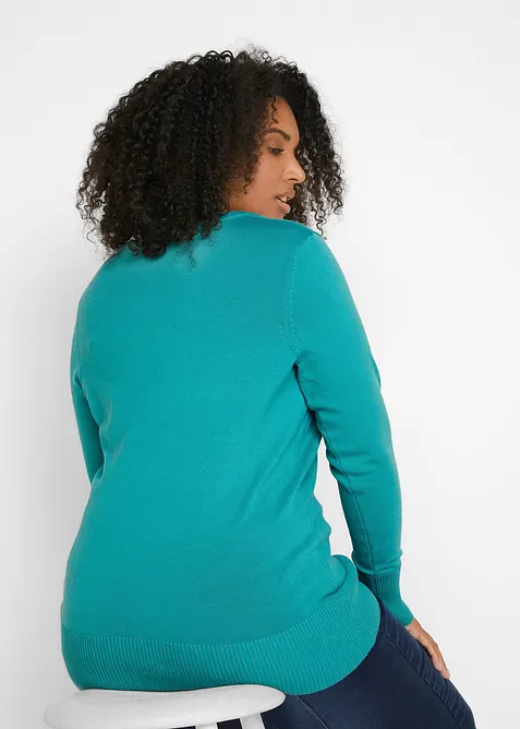 Fijngebreide trui met V-hals, bonprix