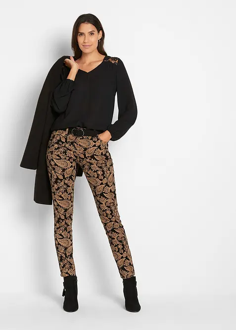 Stretch broek met print, bonprix
