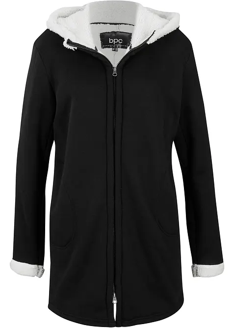 Sweatvest met capuchon en teddy, bonprix