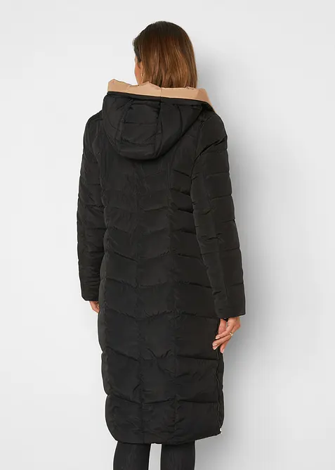 Lange gewatteerde jas, reversibel, bonprix