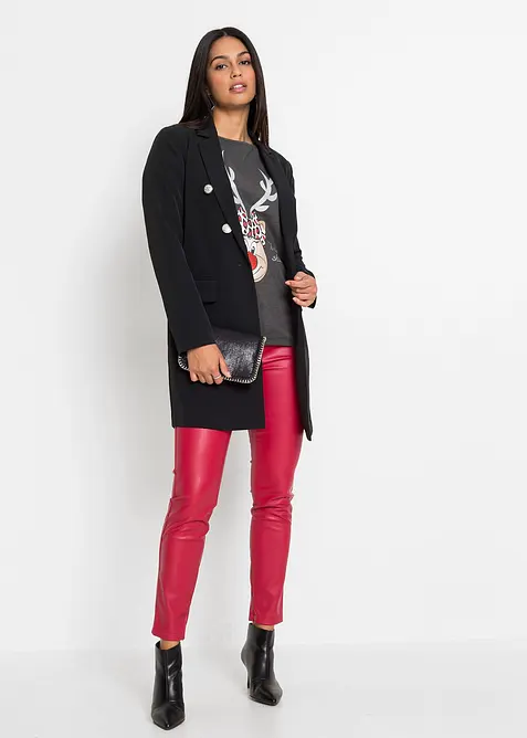 Off-shoulder shirt met kerstmotief, bonprix