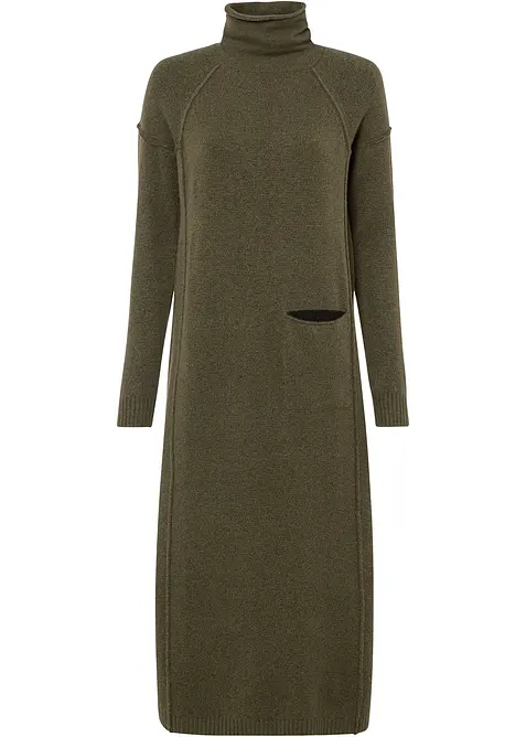 Gebreide jurk met een col, bonprix