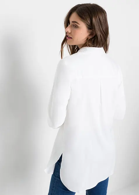 Lange overhemdblouse van viscose, bonprix