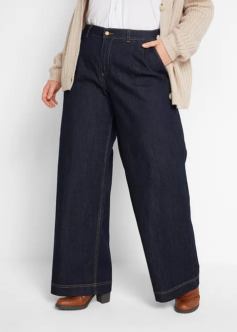 Wide leg jeans met comfortband, high waist, bonprix
