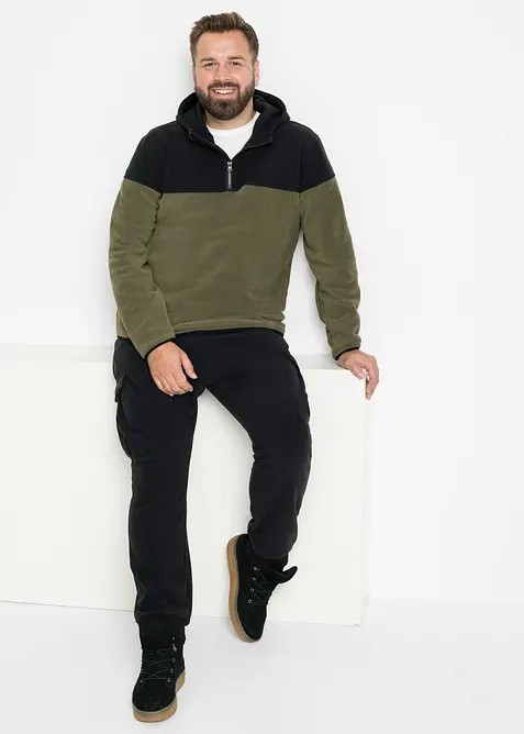 warme cargo broek van fleece, regular fit, bonprix