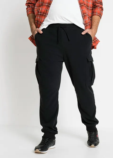 warme cargo broek van fleece, regular fit, bonprix