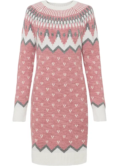 Gebreide jacquard jurk met Noors patroon, bonprix