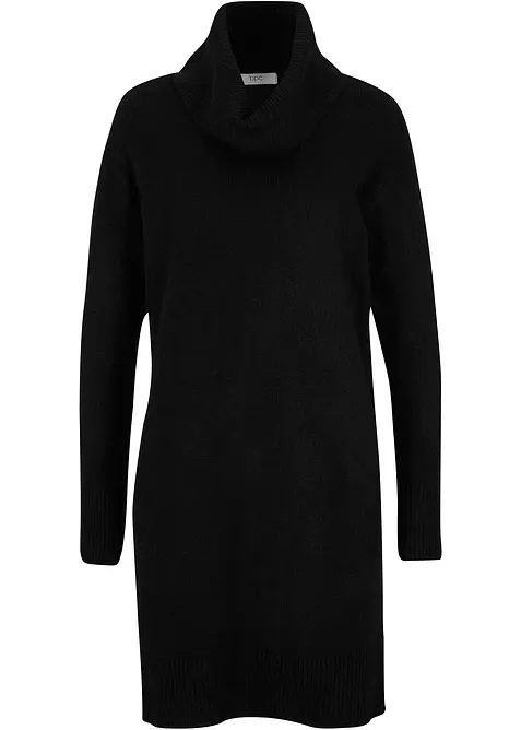 Oversized gebreide jurk met col, bonprix