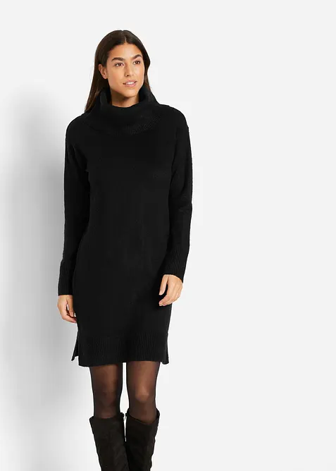 Oversized gebreide jurk met col, bonprix