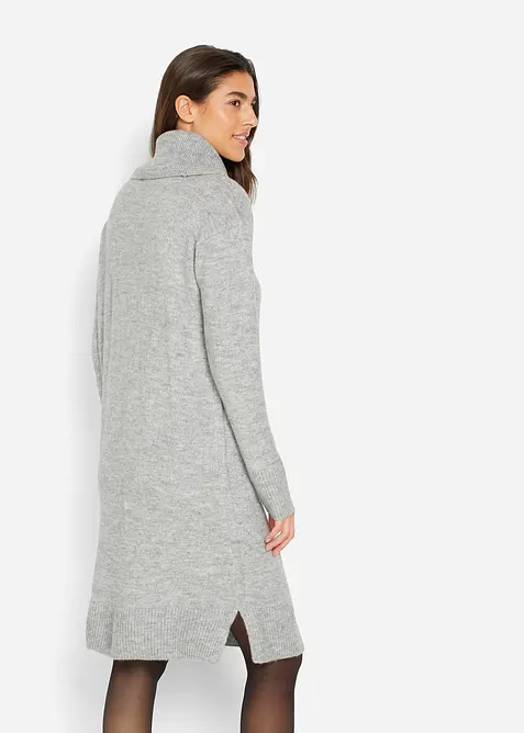 Oversized gebreide jurk met col, bonprix