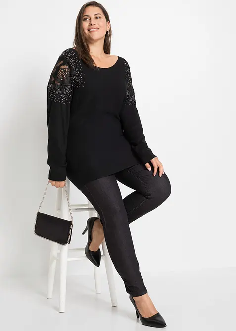 Fijngebreide trui in een viscosemix, bonprix