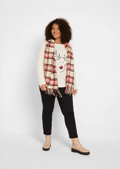 Kersttrui met pailletten rendier, bonprix