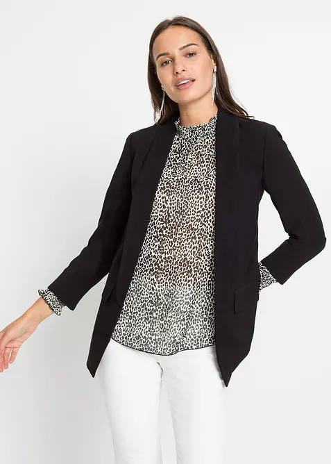 Lange blazer in een viscosemix, bonprix