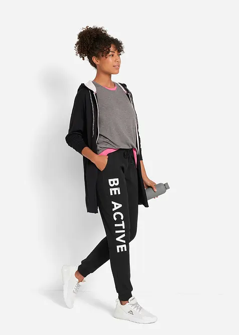 Joggingbroek van katoen met print, loose fit, bonprix