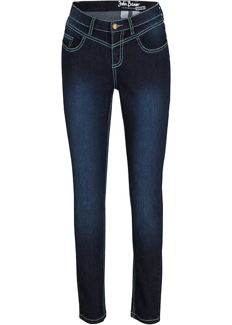 Skinny jeans mid waist, met contrastnaden, bonprix