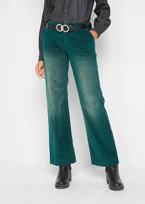 Stretch corduroy broek, wijd, bonprix