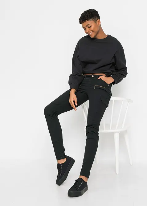 Cargo broek van elastisch katoenmix, bonprix