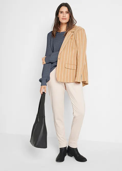 Gebreide trui met structuur in een katoenmix, bonprix