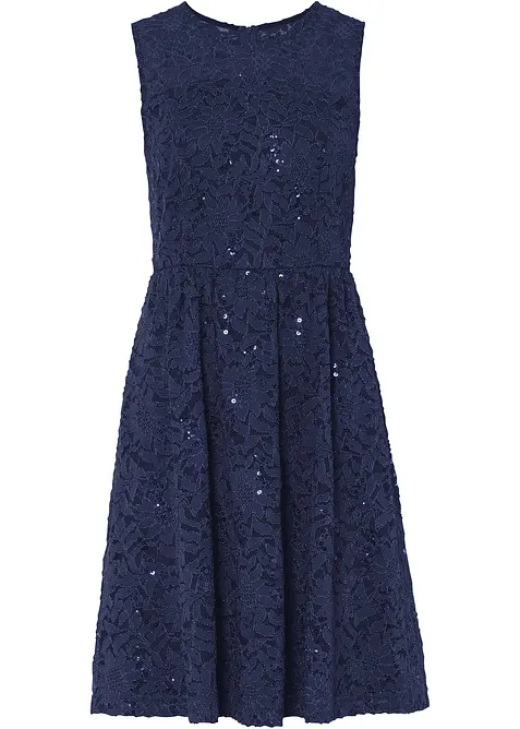 Kanten jurk met geborduurde pailletten, bonprix