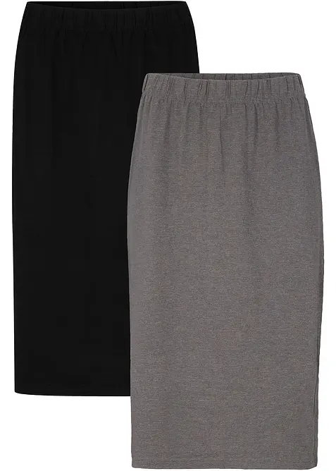 Stretch jersey rok (set van 2), bonprix
