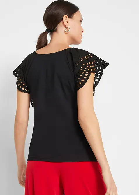 Shirt met broderie anglaise, bonprix
