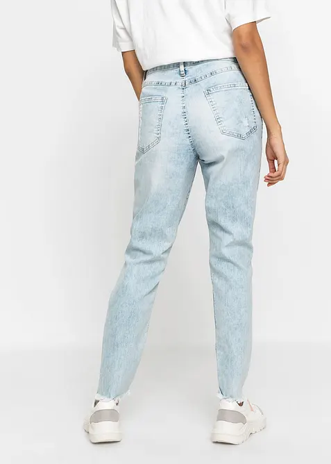 Mom jeans met destroyed effecten, high waist, bonprix