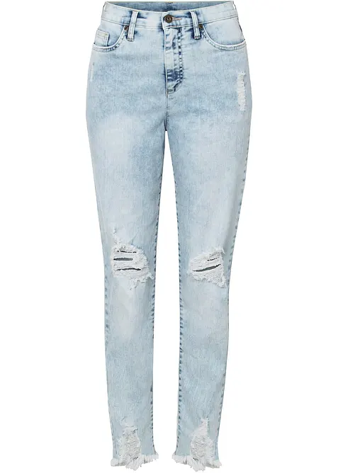 Mom jeans met destroyed effecten, high waist, bonprix