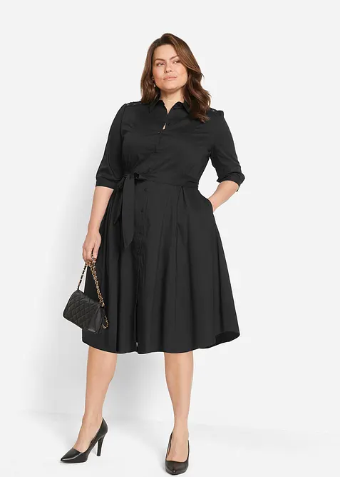 Overhemdjurk met kant en strikceintuur, bonprix