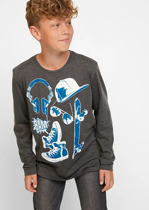 Jongens longsleeve met biologisch katoen (set van 2), bonprix