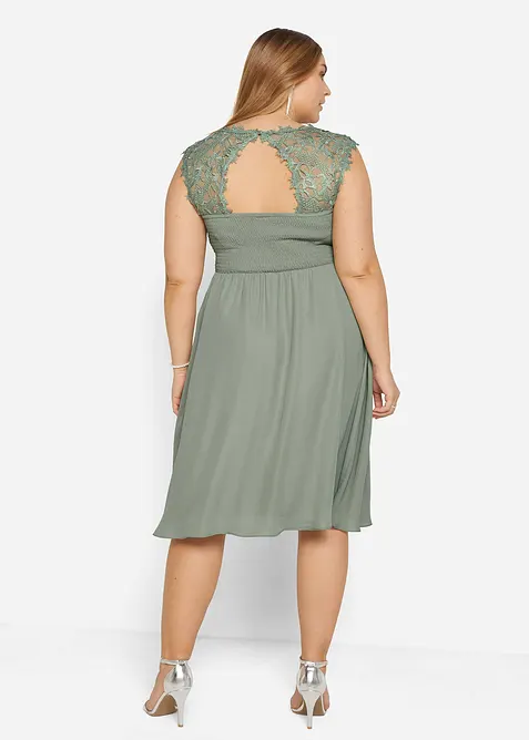 Mini jurk met kant, bonprix