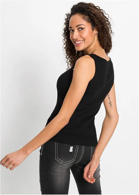 Geribde top van katoen, bonprix