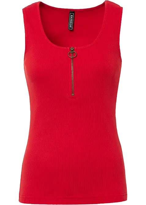 Geribde top van katoen, bonprix