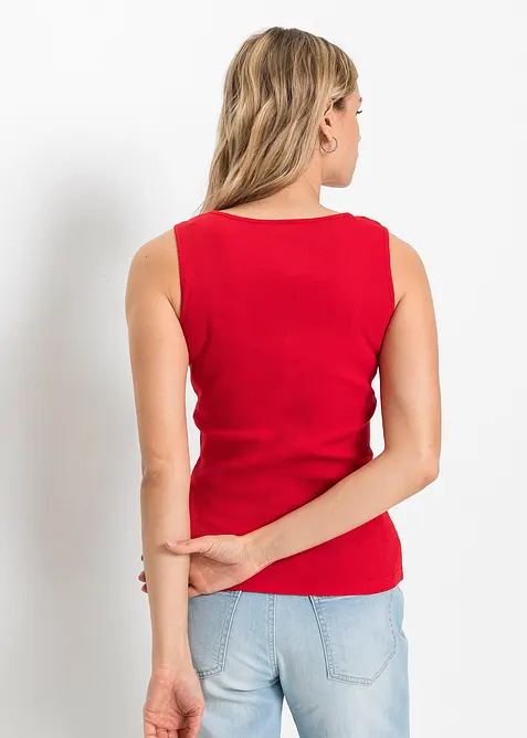 Geribde top van katoen, bonprix